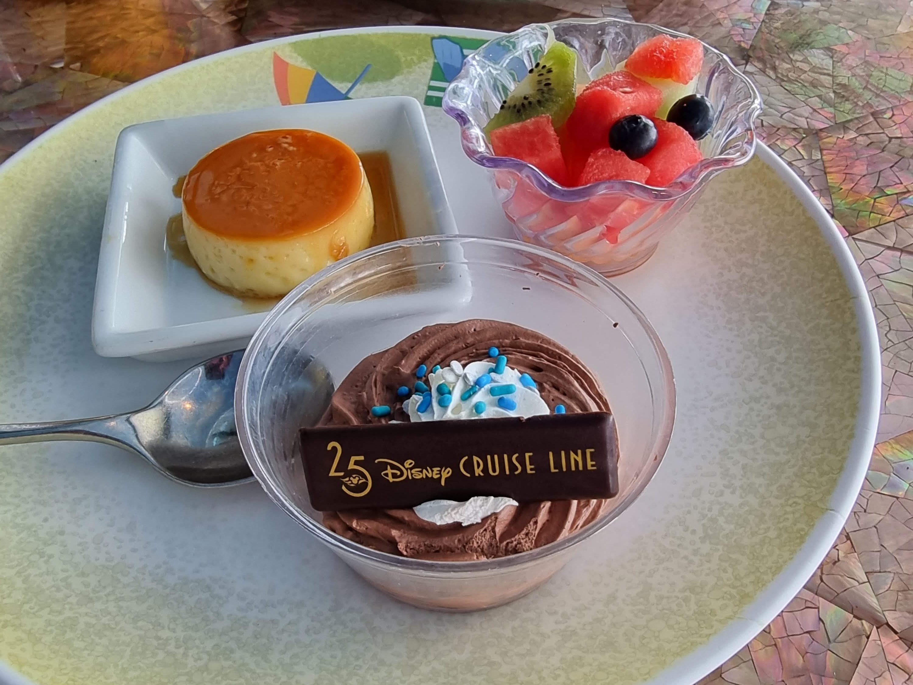 25th Anniversary chocolate mousse at Cabanas.
