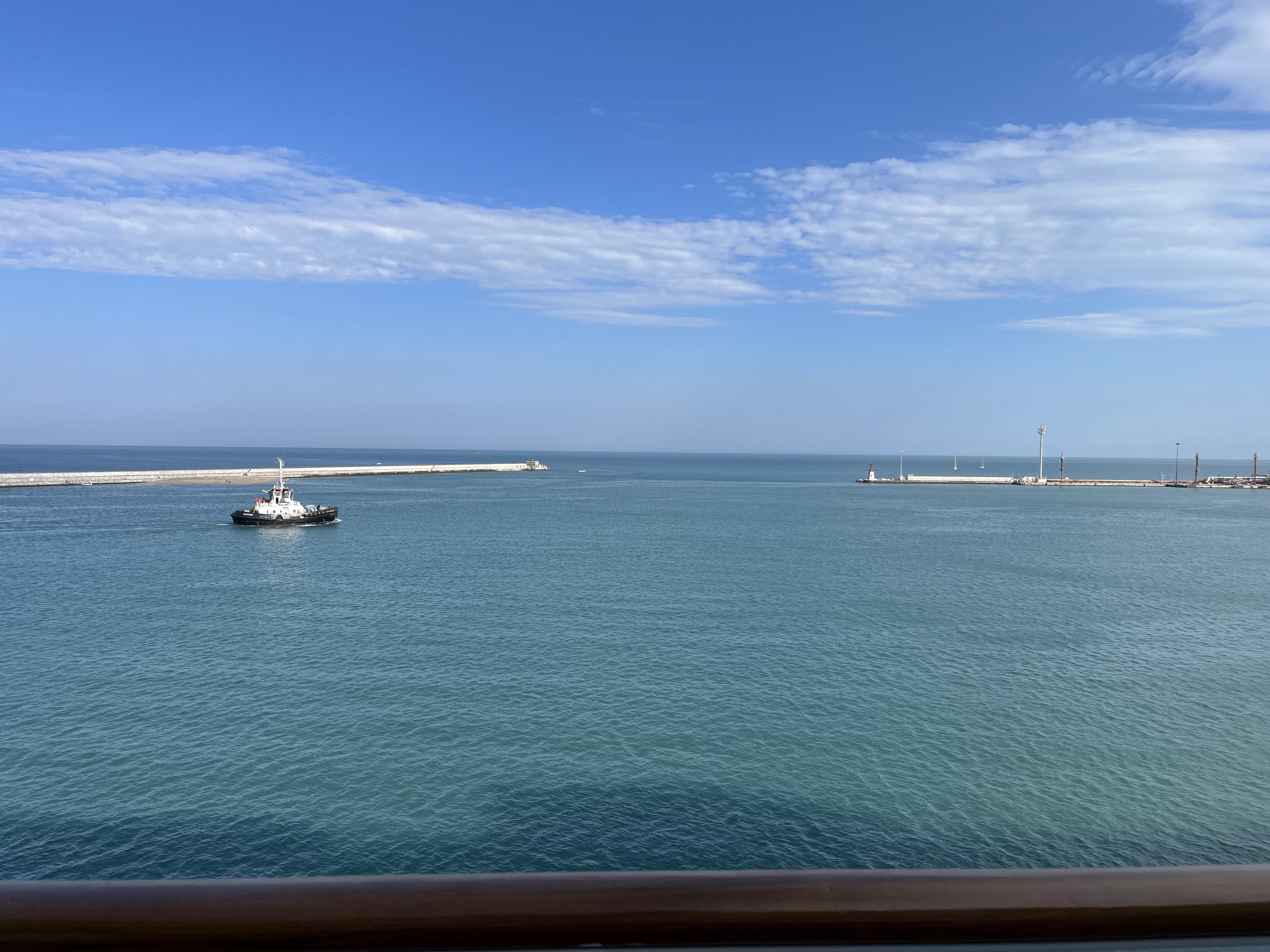 View from the verandah while docked in Livorno