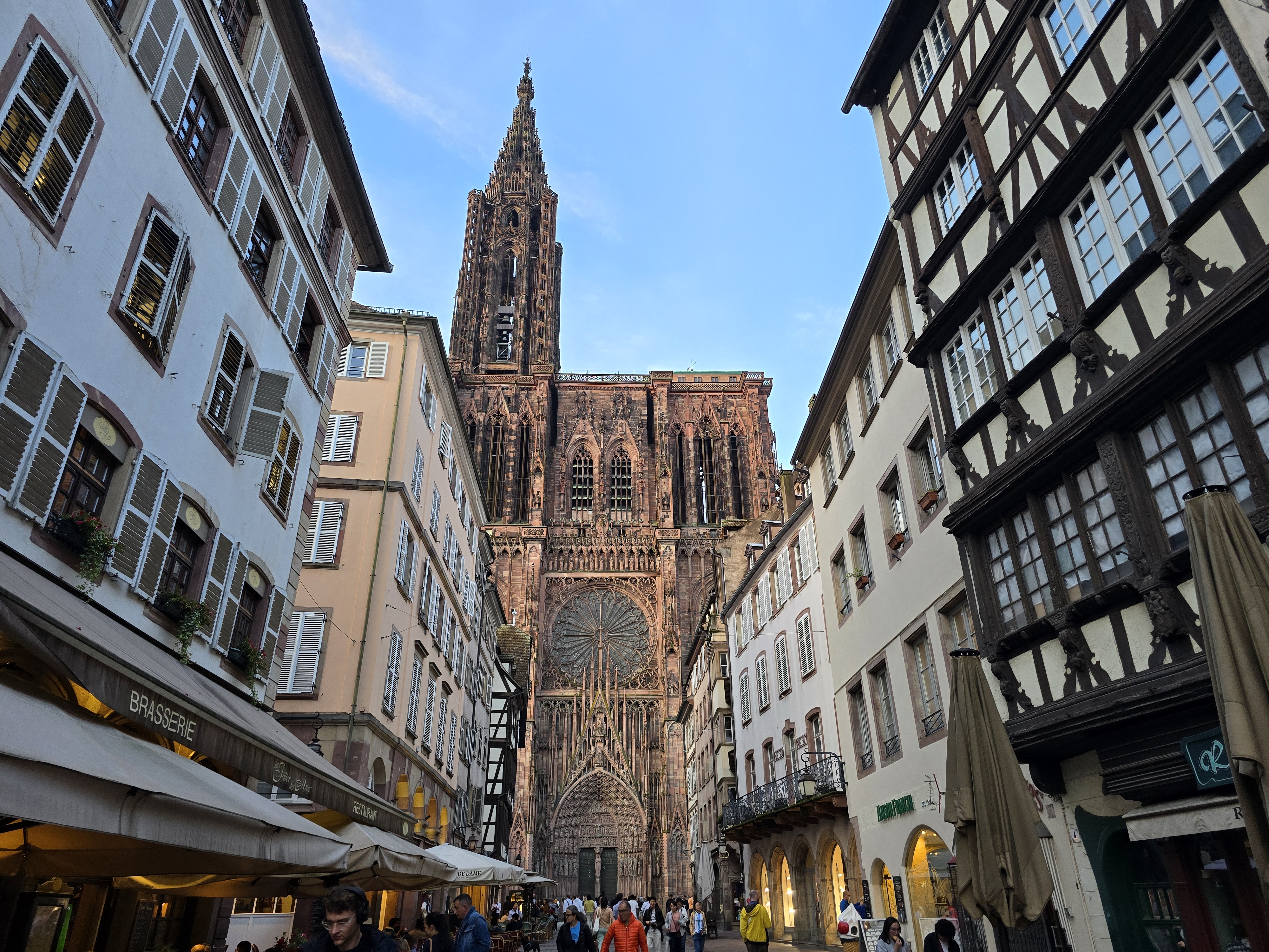 Strasbourg Cathedral exterior as seen from Rue Mercière.