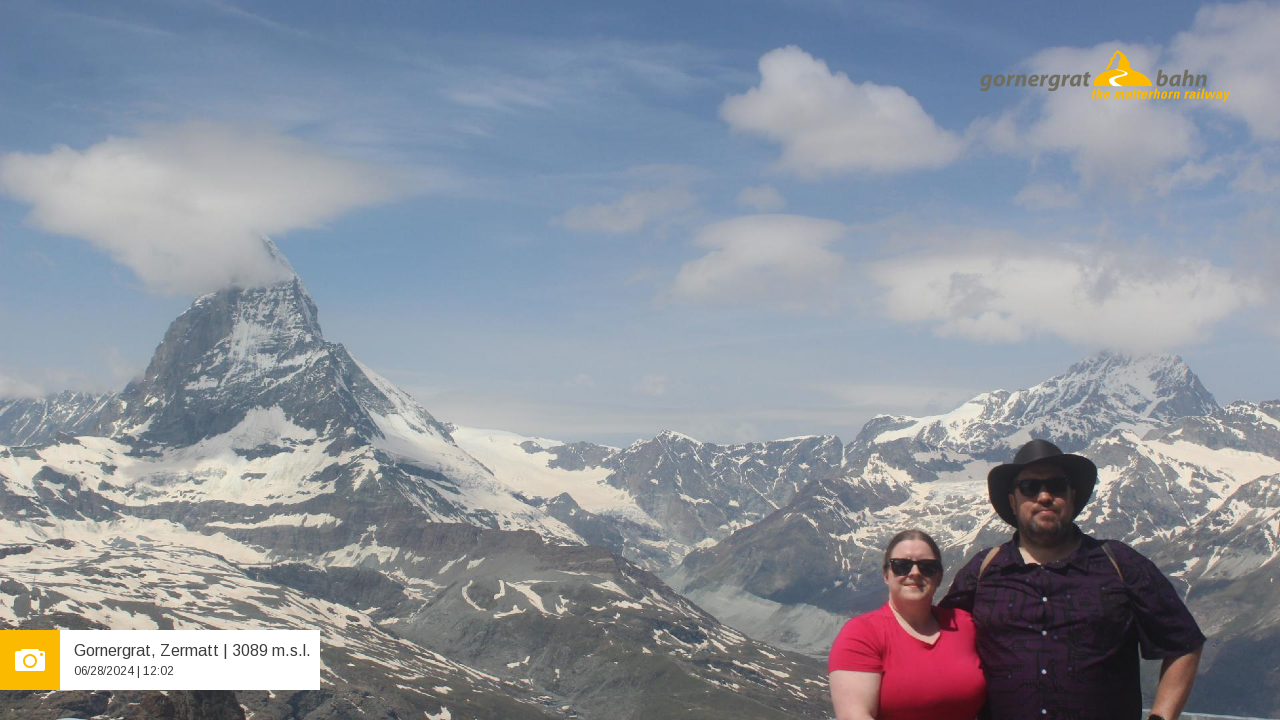 Photo of us at Gornergrat, with the Matterhorn in the background.