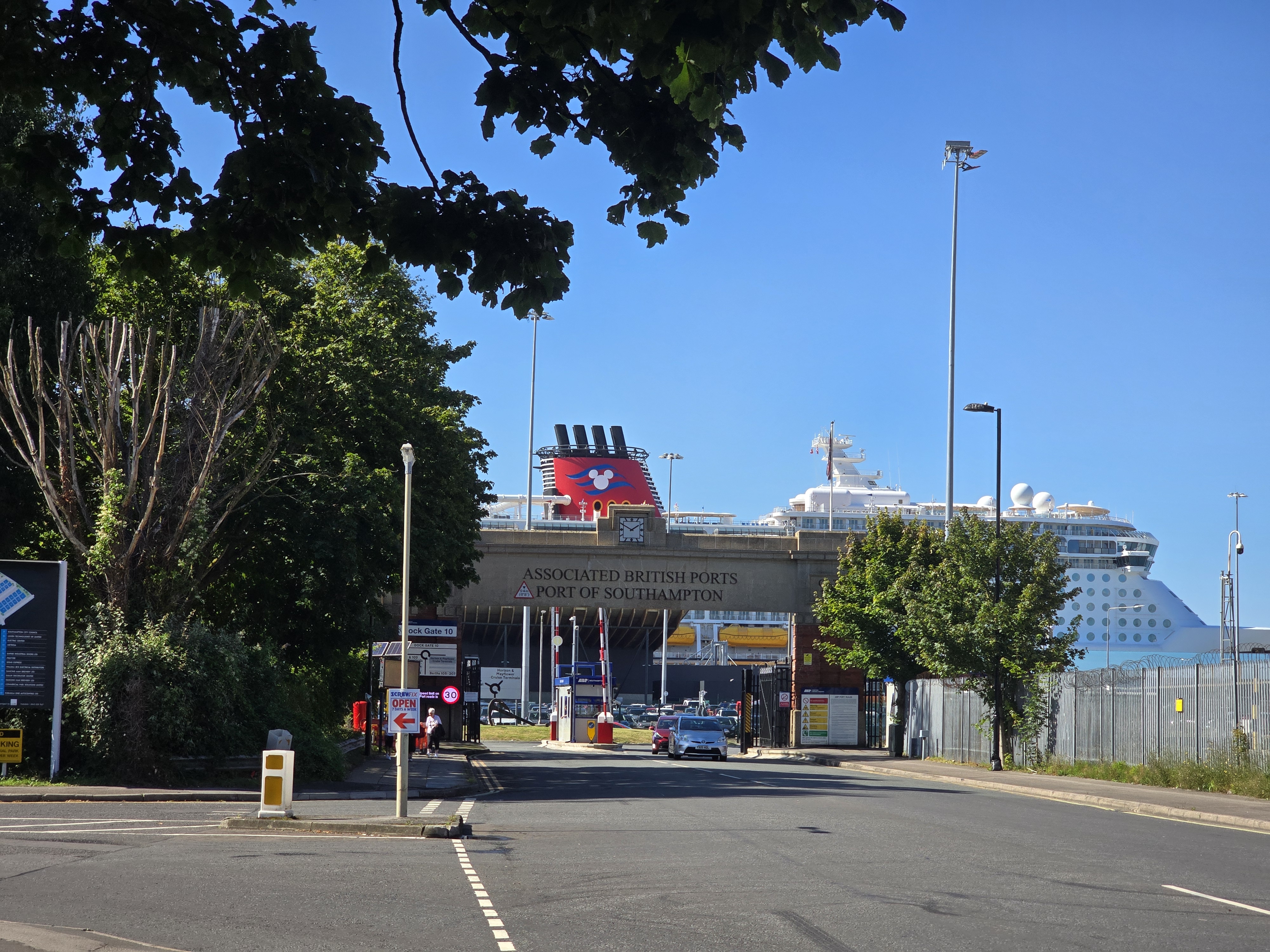 Dock Gate 10, with the Disney Dream in the background