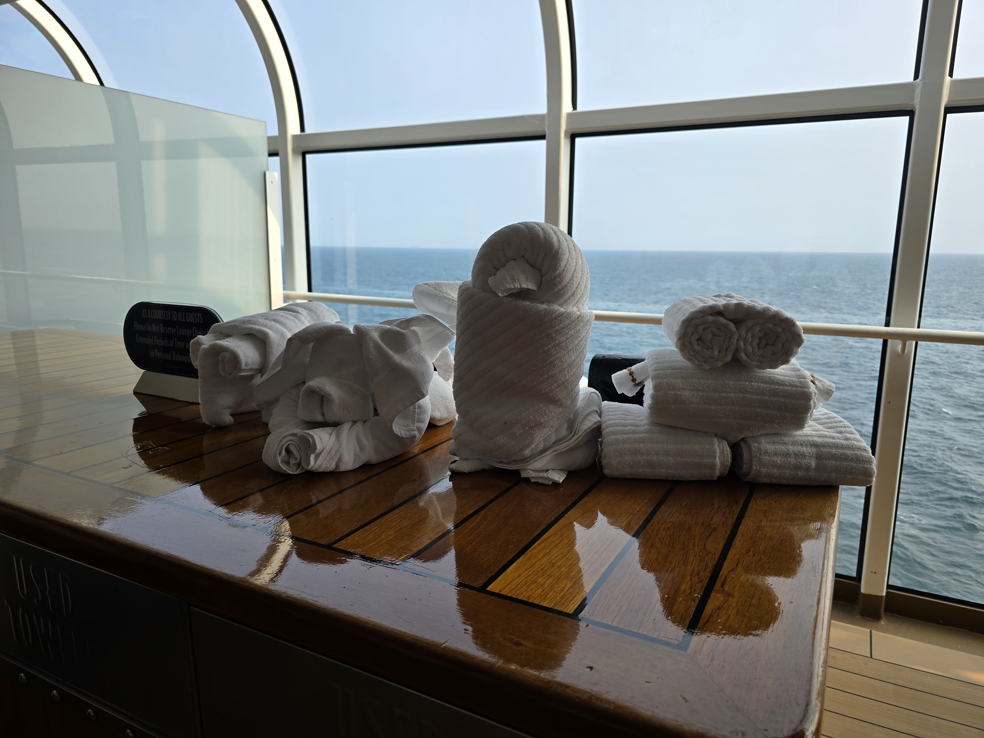 Towel animals on deck 11 on the Disney Dream