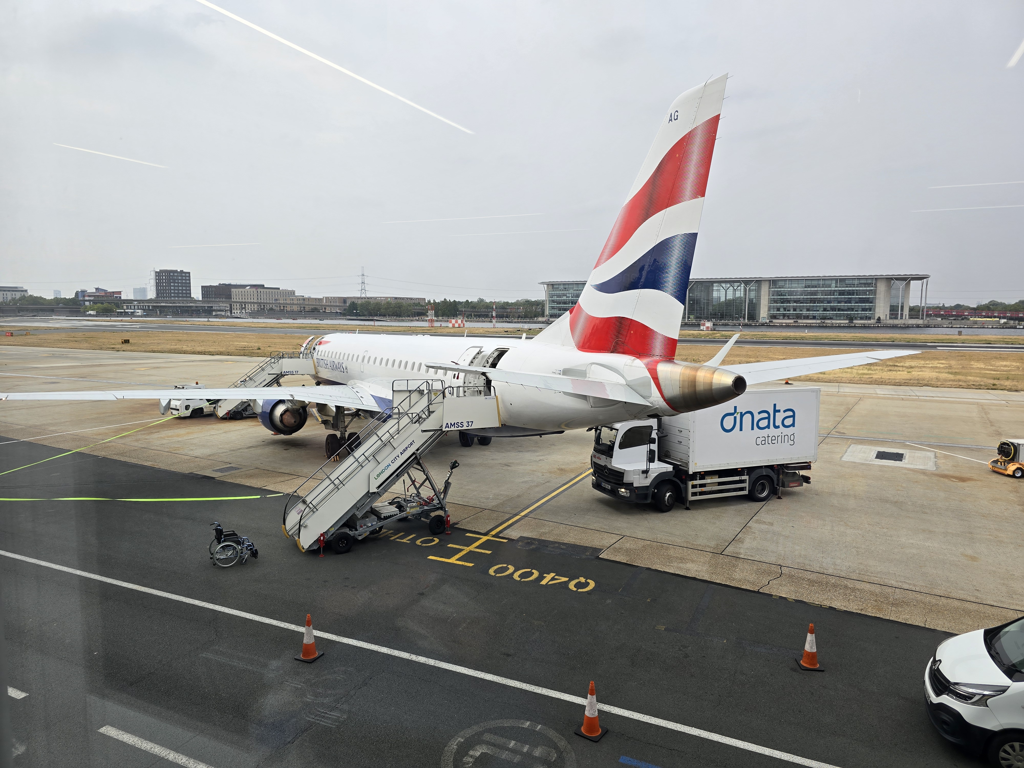 Our plane at London City Airport